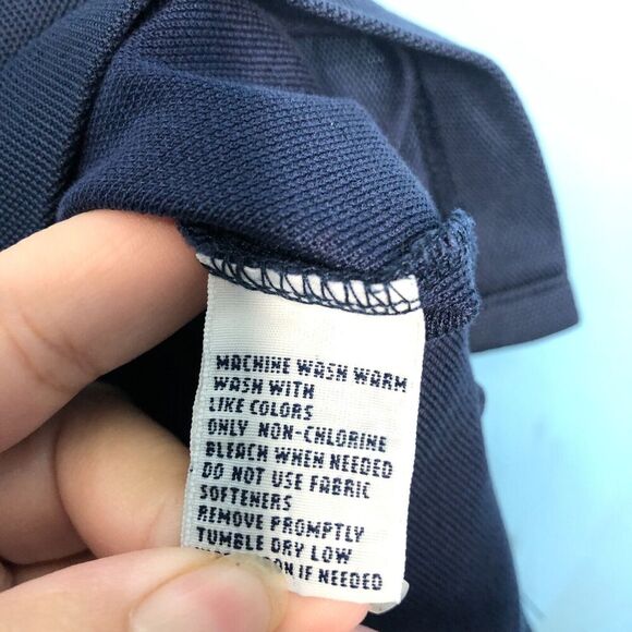 Vintage Polo Ralph Lauren Shirt Mens Large Blue Polo Short Sleeve Cotton - Picture 7 of 9